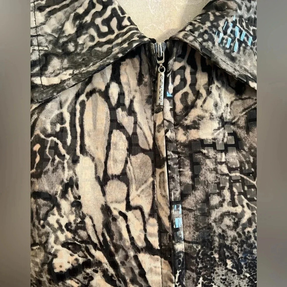 Jackets Galore By John Farah Snake Print Zip Jacket Size Small Women EUC - Picture 8 of 10